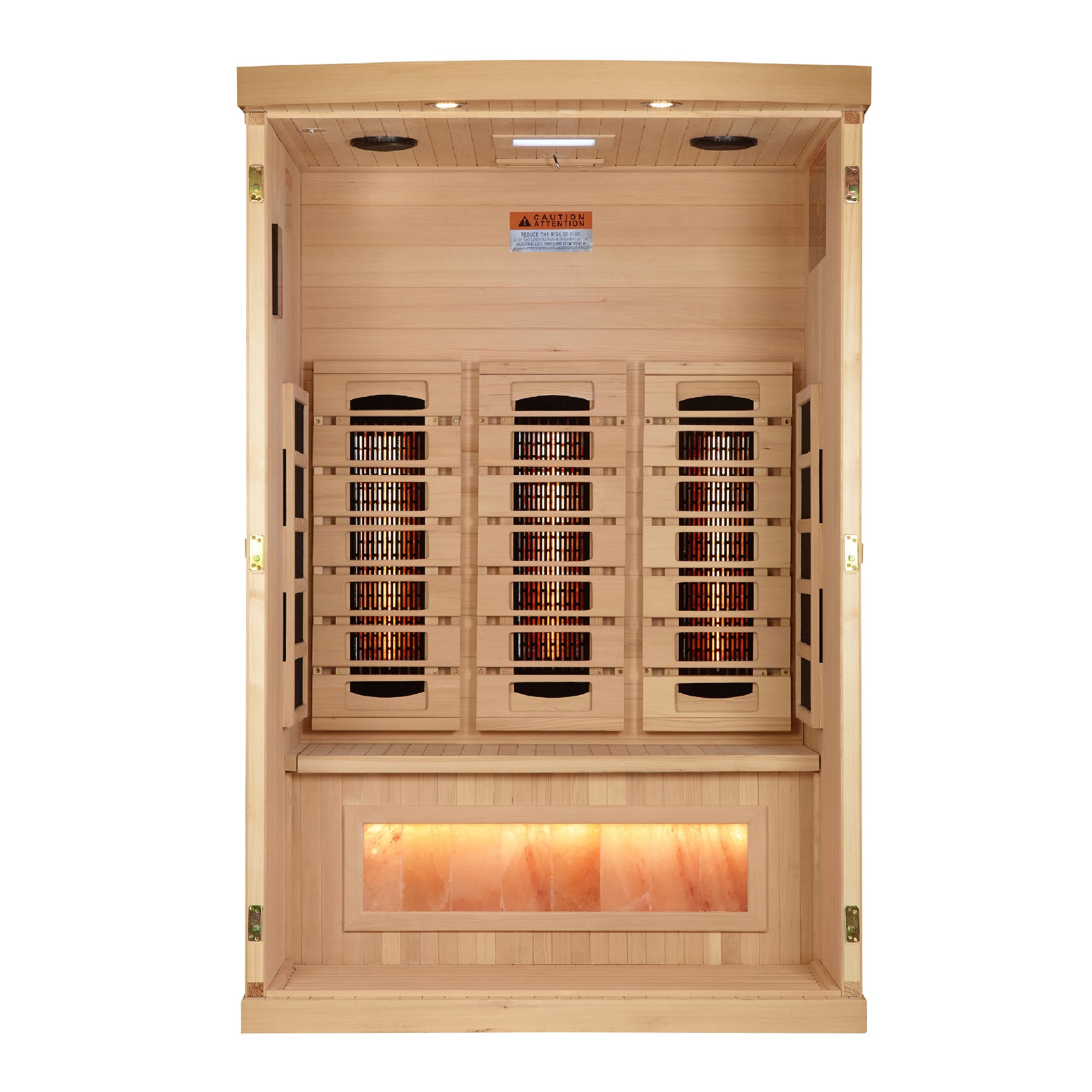 Golden Designs 2-Person Full Spectrum Infrared Sauna with Himalayan Salt Bar
