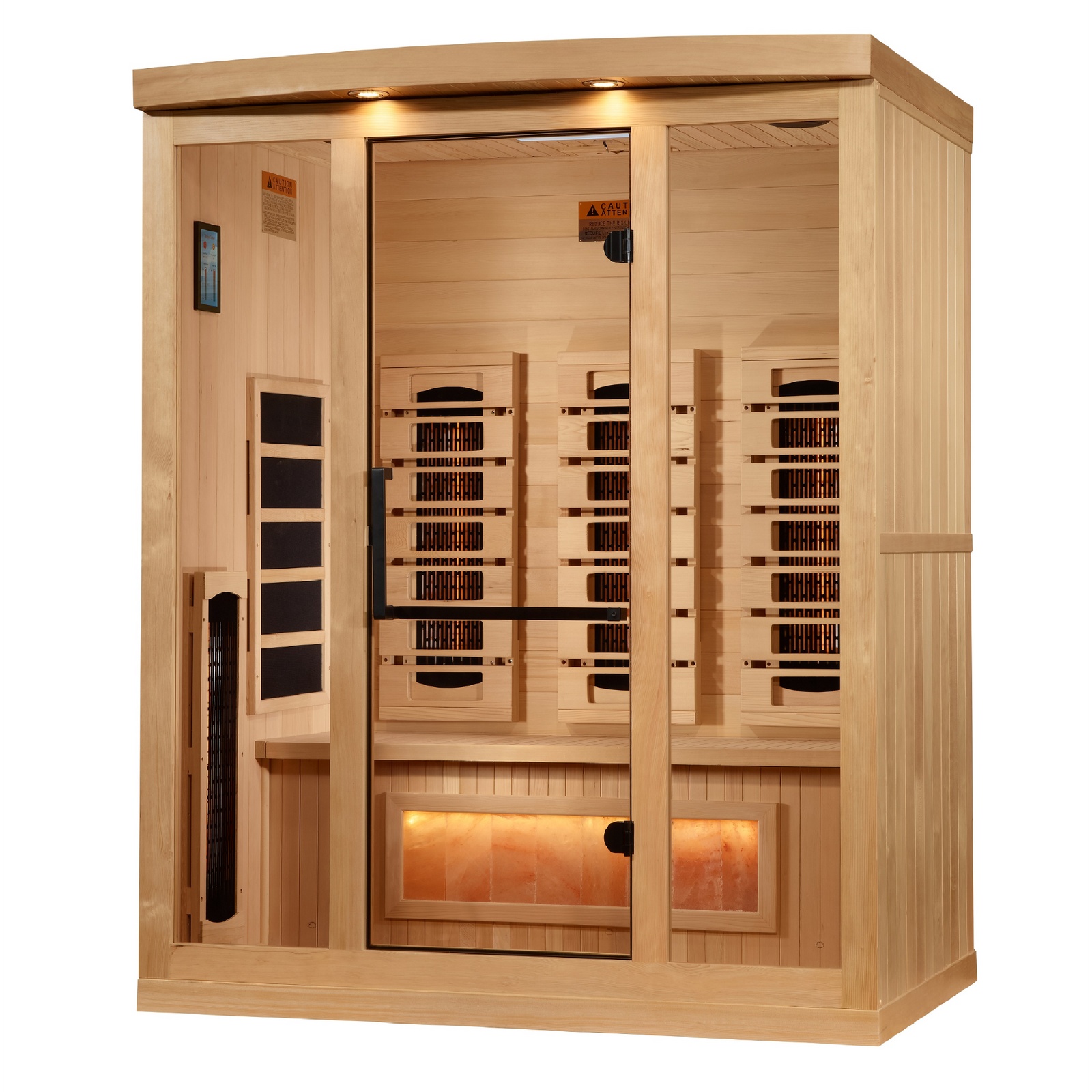 Golden Designs 3-Person Full Spectrum Infrared Sauna with Himalayan Salt Bar