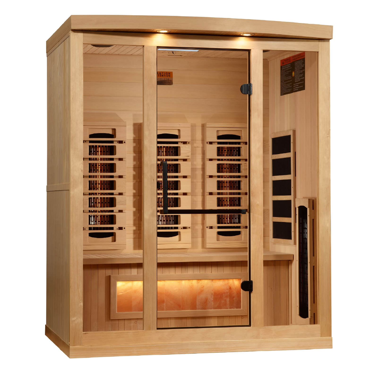 Golden Designs 3-Person Full Spectrum Infrared Sauna with Himalayan Salt Bar