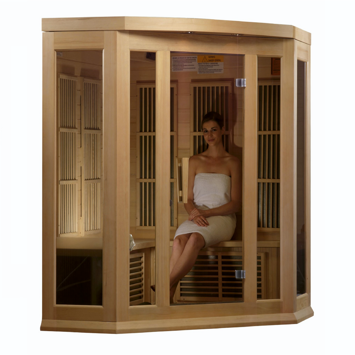 Maxxus 3-Person Corner Low EMF FAR Infrared Sauna (Canadian Hemlock)