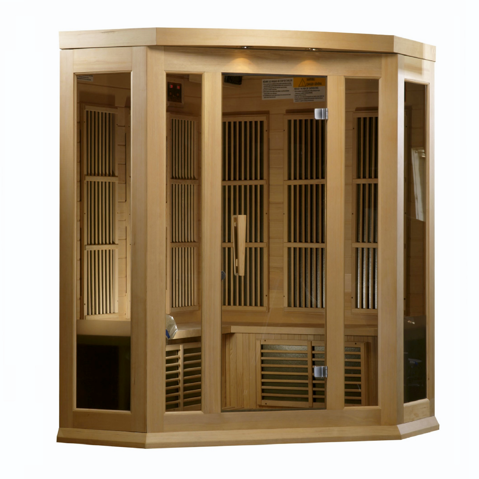 Maxxus 3-Person Corner Low EMF FAR Infrared Sauna (Canadian Hemlock)