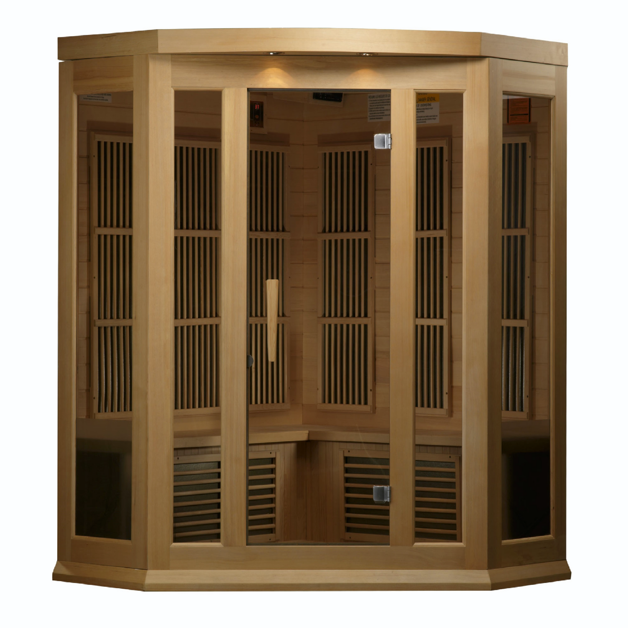 Maxxus 3-Person Corner Low EMF FAR Infrared Sauna (Canadian Hemlock)