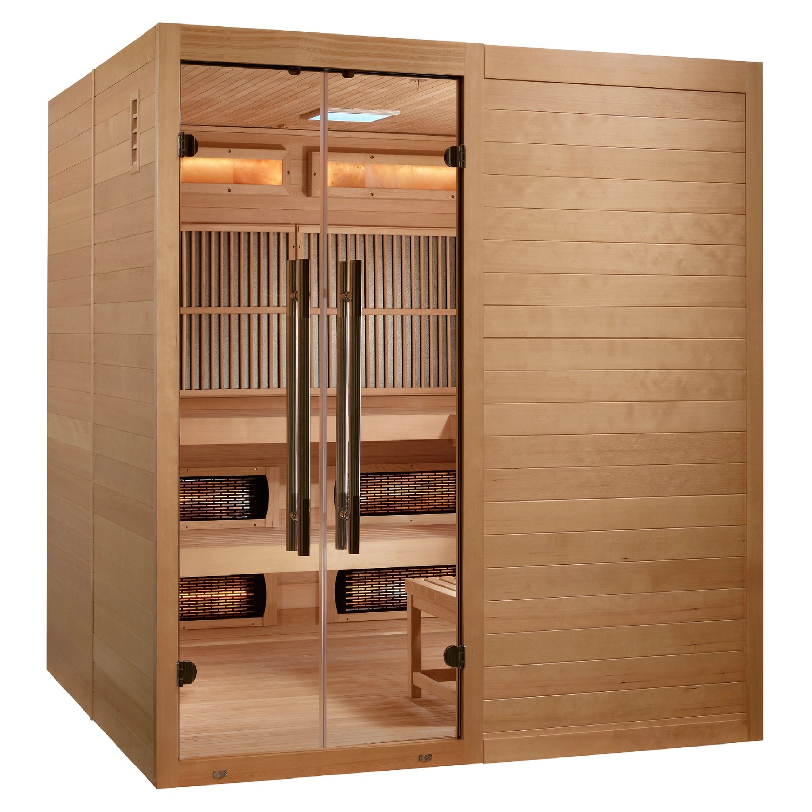 Golden Designs 2025 Toledo 6-Person Hybrid Sauna (Indoor) – Full Spectrum and Harvia Traditional Stove