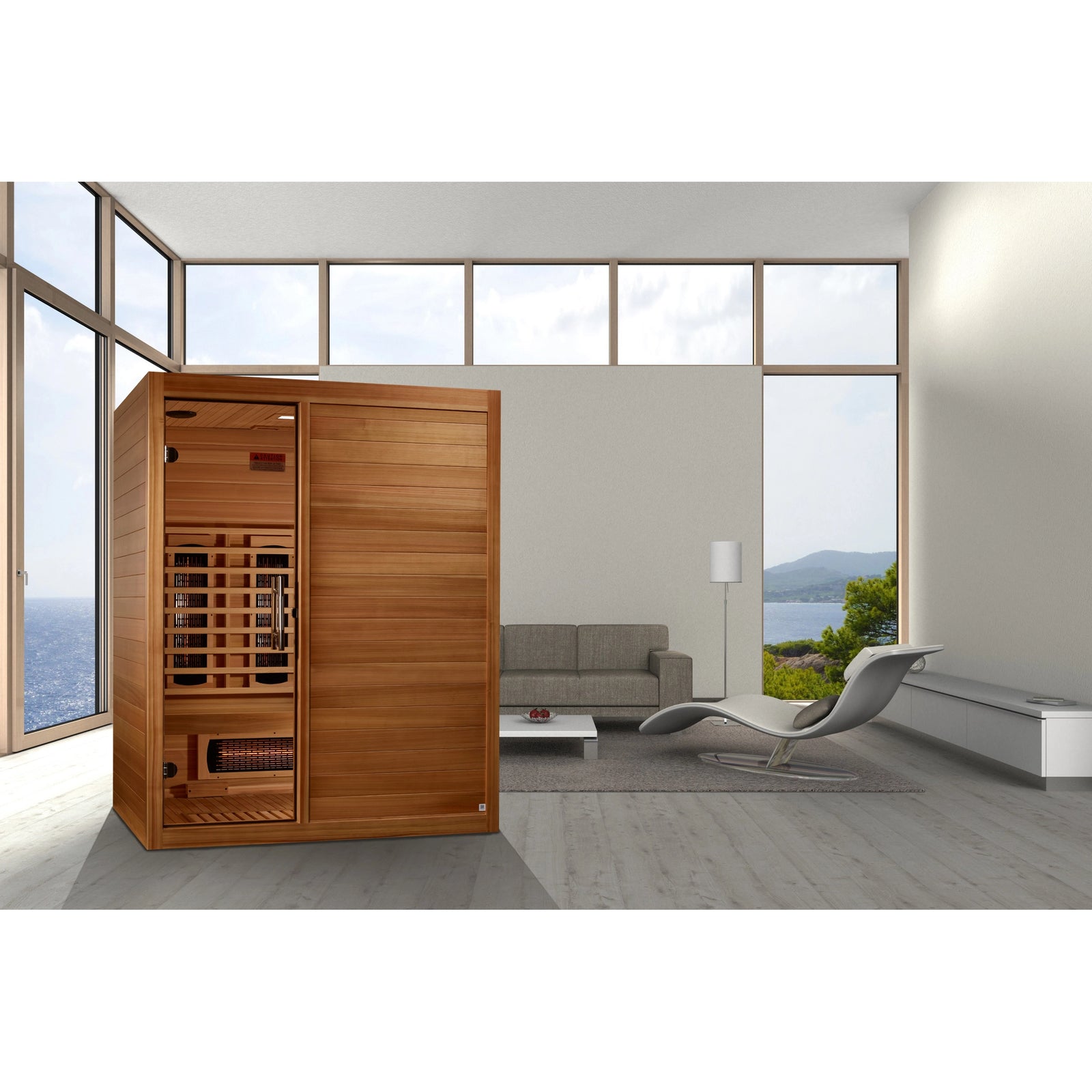 Maxxus S-Line Yoga 3-Person Full Spectrum Near Zero EMF FAR Infrared Sauna (Pacific Cedar)