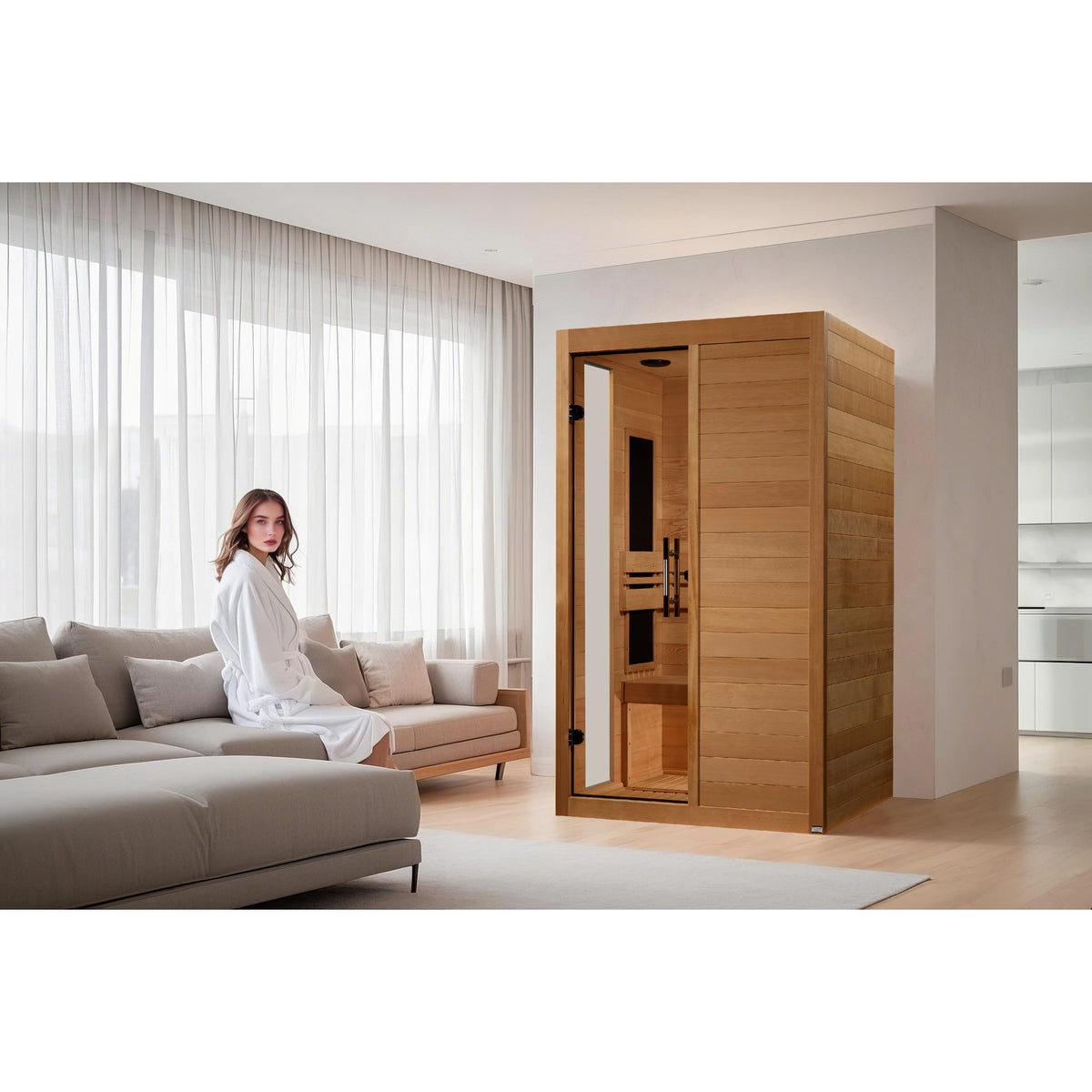 Dynamic Lucca 2-person Low EMF FAR Infrared Sauna (Canadian Hemlock)