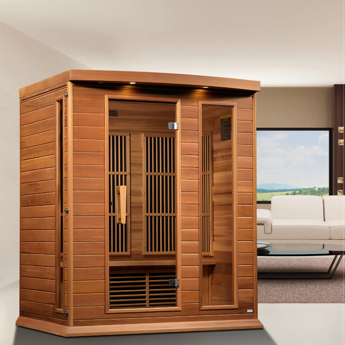 Maxxus 3-Person Low EMF FAR Infrared Sauna (Canadian Red Cedar)