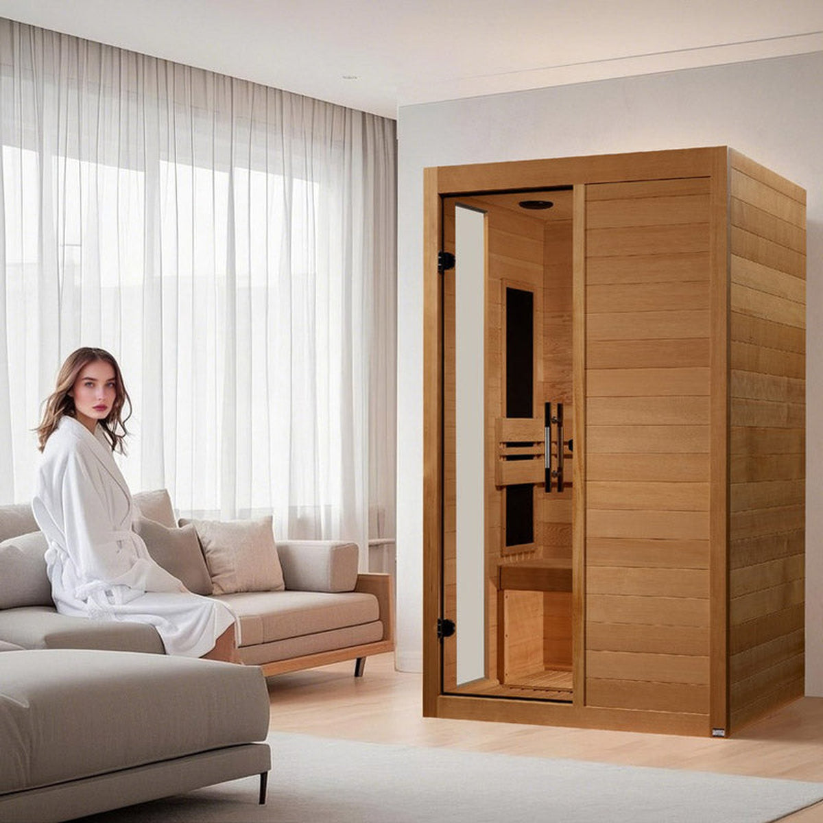 Dynamic Lucca 2-person Low EMF FAR Infrared Sauna (Canadian Hemlock)