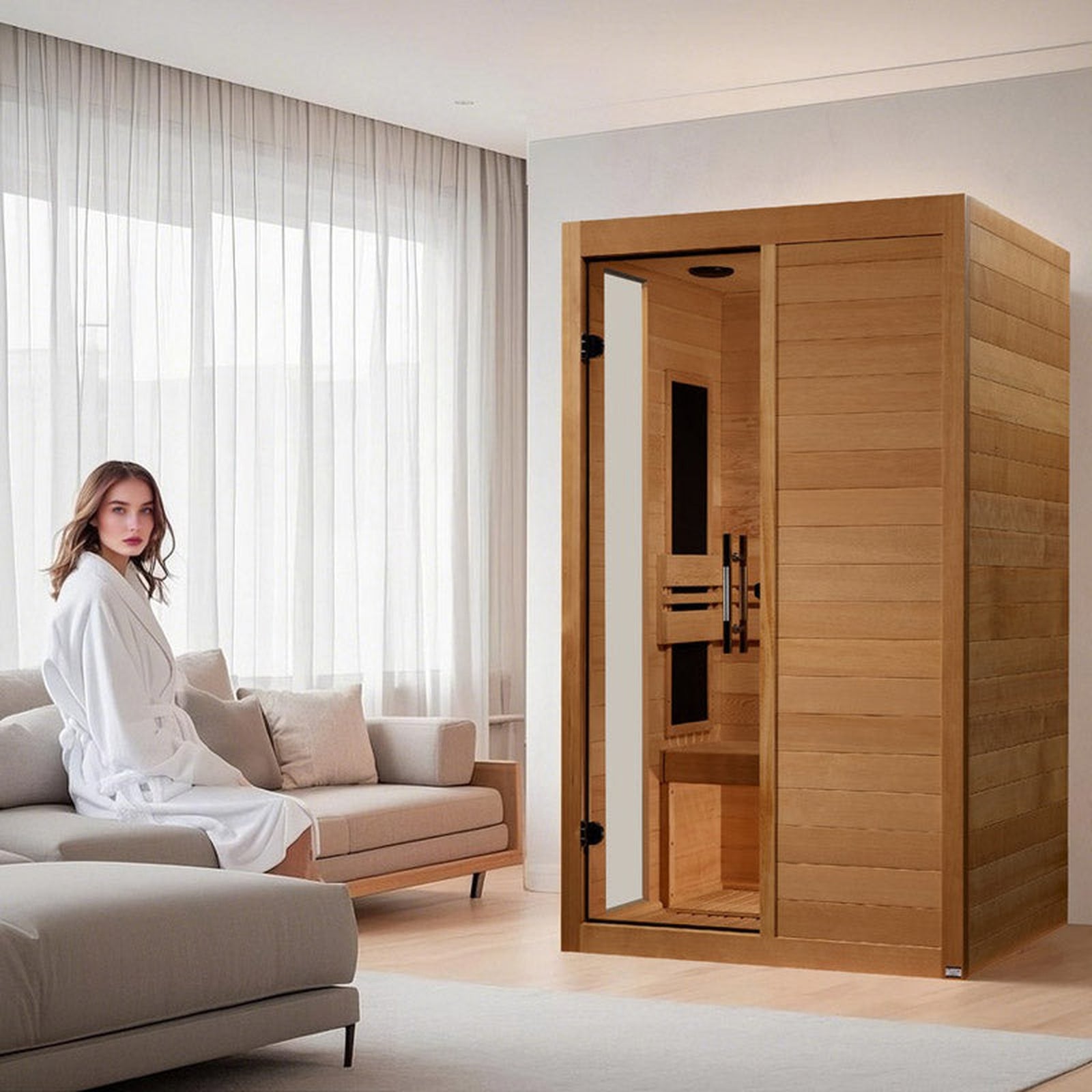 Dynamic Lucca 2-person Low EMF FAR Infrared Sauna (Canadian Hemlock)