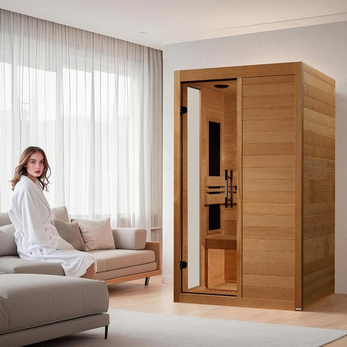 Dynamic Lucca Elite 2-person Ultra Low EMF FAR Infrared Sauna (Canadian Hemlock)
