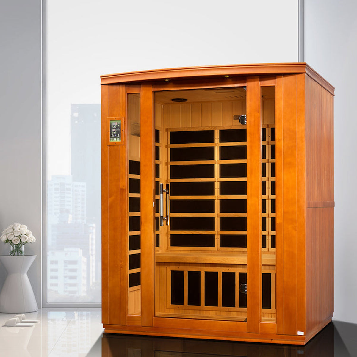 Dynamic Bellagio Elite 3-person Ultra Low EMF FAR Infrared Sauna (Canadian Hemlock)