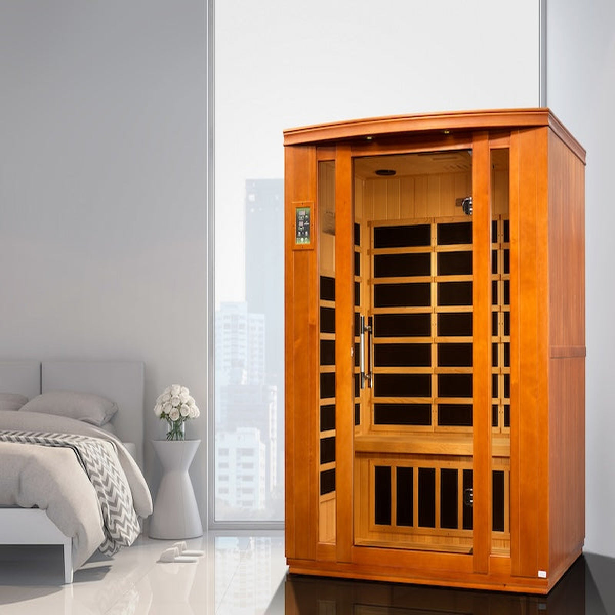 Dynamic Bellagio Elite 3-person Ultra Low EMF FAR Infrared Sauna (Canadian Hemlock)