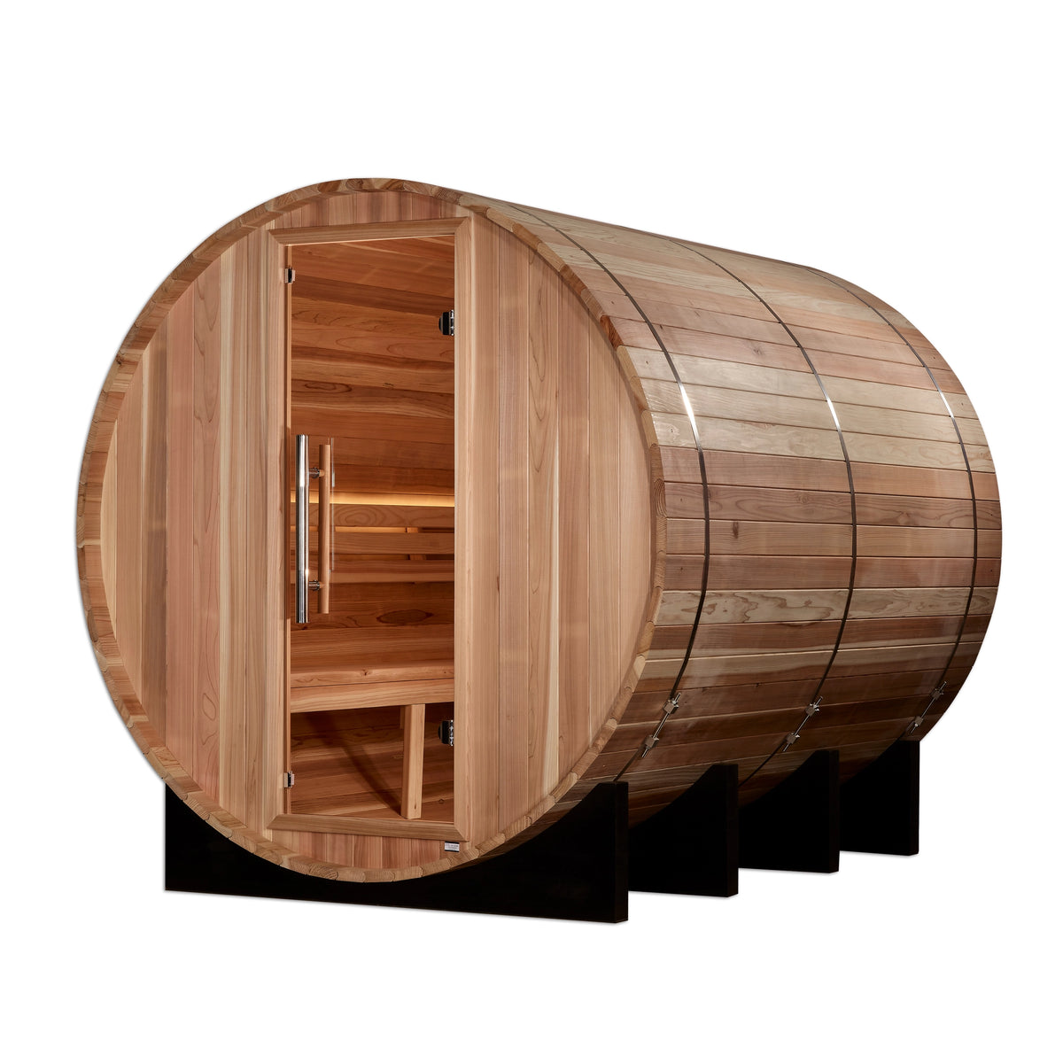 Golden Designs "Klosters" 6 Person Barrel Traditional Sauna - Pacific Cedar