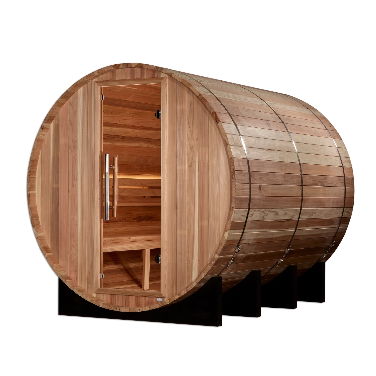 Golden Designs "Klosters" 6 Person Barrel Traditional Sauna - Pacific Cedar