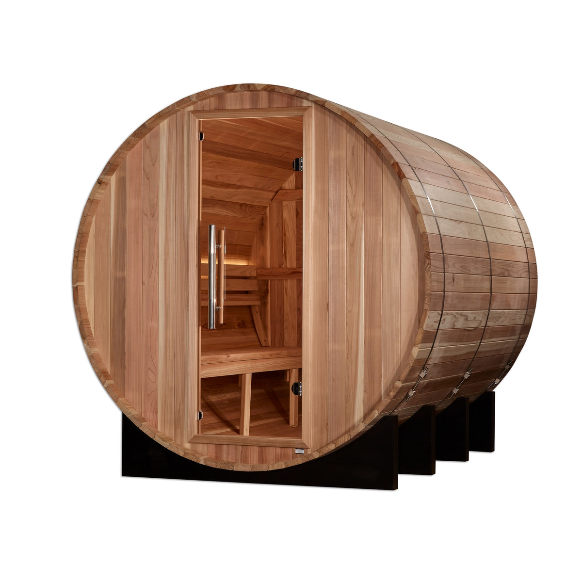 Golden Designs "Klosters" 6 Person Barrel Traditional Sauna - Pacific Cedar