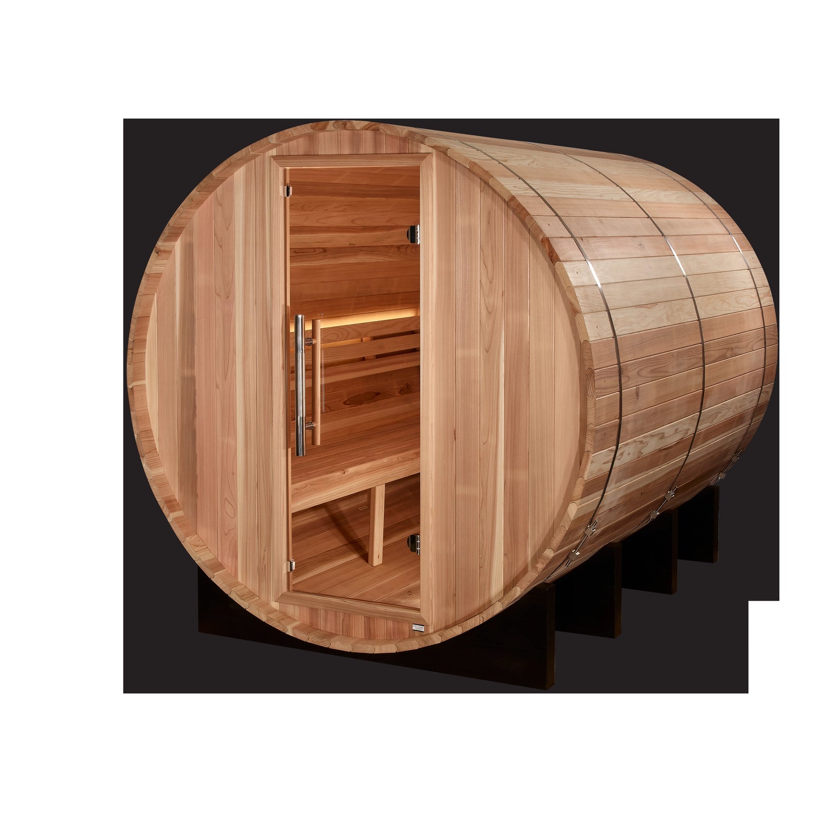 Golden Designs "Klosters" 6 Person Barrel Traditional Sauna - Pacific Cedar